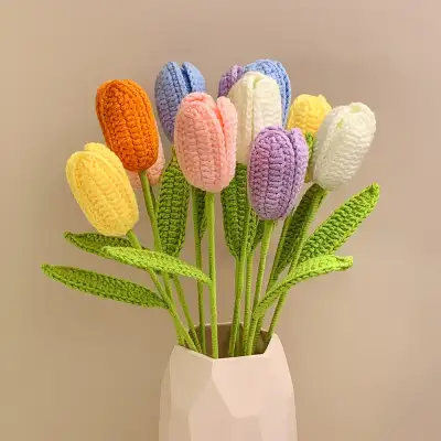 Hand Crochet Tulip Immortal Flower