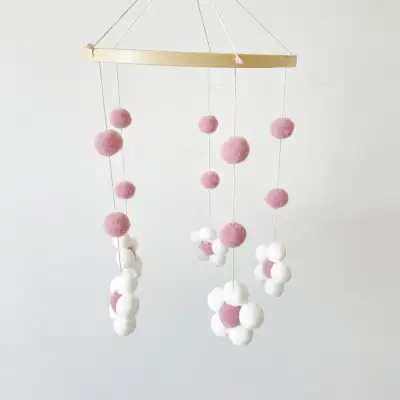 Ins Fur Ball Flower Wind Chimes Bed Bell