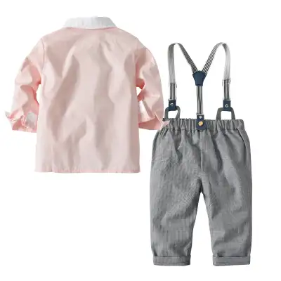 European And American Long-sleeved Contrast Color Shirt Overalls