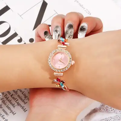 New Fashion Diamond Round Women's Watch Adjustable Bracelet Watch Women's Quartz Watch