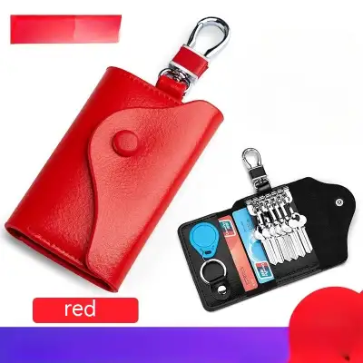 Men's Multi-functional High-grade Genuine Leather Keychain Card Holder Large Capacity Storage Fantastic