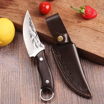 Outdoor Multi-functional Red Color Wooden Handle Knife