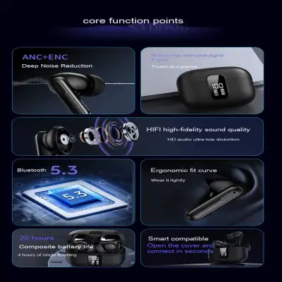 Y40 New ANC ENC Dual-camera Noise Reduction True Wireless Bluetooth Earphone In-ear