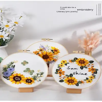 Diy Handmade Embroidery Material Package Original New Sunflower Flower Bouquet Garland