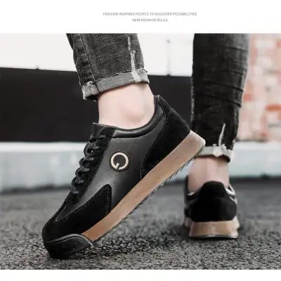 Plus Size Men's Casual Leather Waterproof Flat Shoes