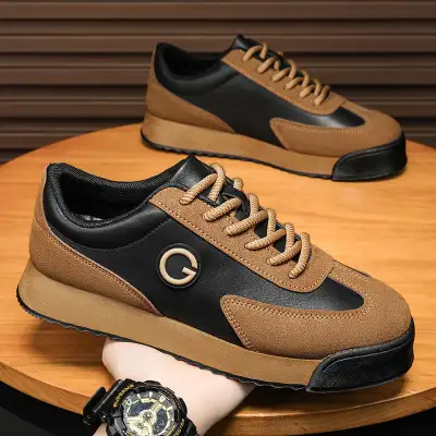 Plus Size Men's Casual Leather Waterproof Flat Shoes