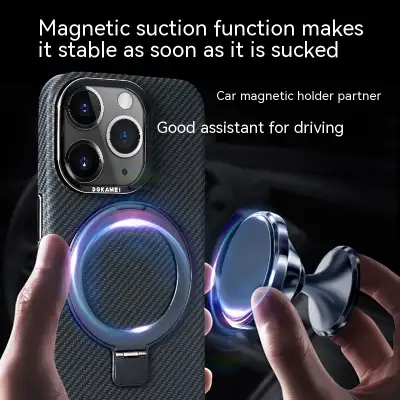 Phone Case Carbon Fiber Magnetic Bracket