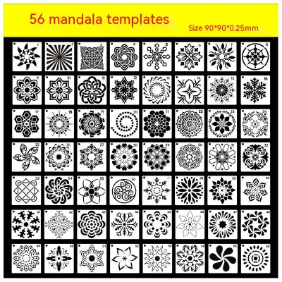 Mandala Painting Template 36 Auxiliary Wall Painting Spray Painting DIY Hollow Template