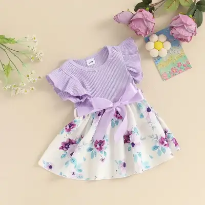 Girls Dress Summer Sleeveless Digital Printing