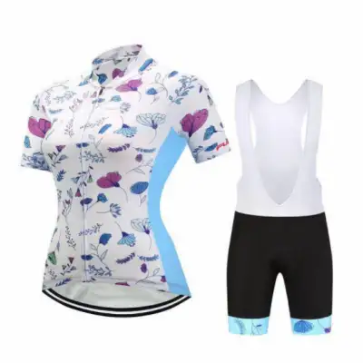 Short-Sleeved Bib Cycling Clothes Suit Bicycle Moisture Wicking Outdoor Clothes