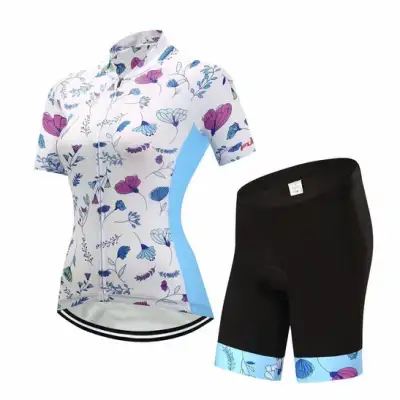 Short-Sleeved Bib Cycling Clothes Suit Bicycle Moisture Wicking Outdoor Clothes