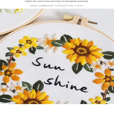 Diy Handmade Embroidery Material Package Original New Sunflower Flower Bouquet Garland