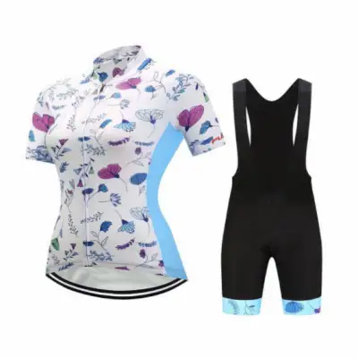 Short-Sleeved Bib Cycling Clothes Suit Bicycle Moisture Wicking Outdoor Clothes