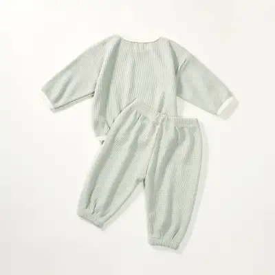 Solid Color Casual Baby Homewear