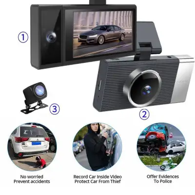 WIFI Driving Recorder Three Lens Mobile Phone APP Interconnection Night Vision Large Wide Angle