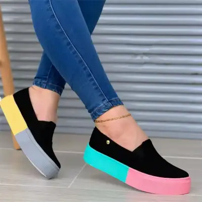 New Women's Shoes Thick Bottom Color Matching