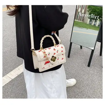 Cute Cherry Twist Portable Small Square Bag