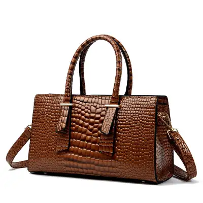 Women's Fashion Retro Crocodile Pattern All-match Shoulder Messenger Bag