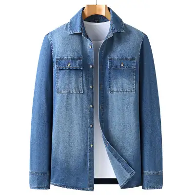 Denim Long Sleeve Shirt Casual Coat