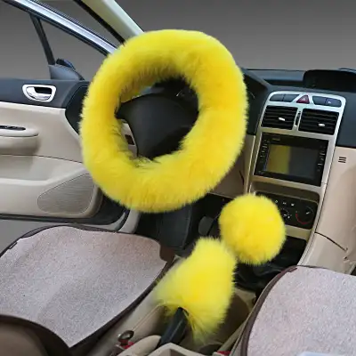 Wool Steering Wheel Cover Long Wool Handle Cover