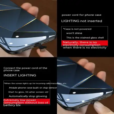 Geometric Prism Luminous Glass All-inclusive Phone Case