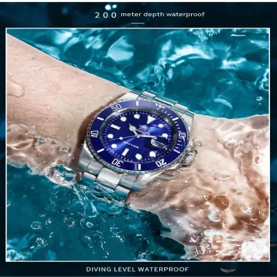 Waterproof Men's Luminous Stainless Steel Quartz Watch