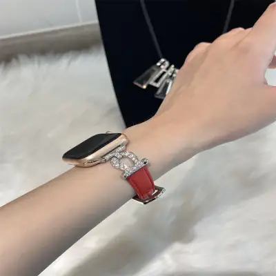 Woven Metal Diamond Strap Suitable For Watch Leather Wristband