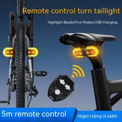 Bicycle USB Charging Wireless Remote Control Steering Taillight Detachable Night Riding Warning Cycling Fixture