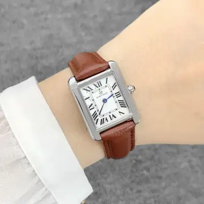 Women's Belt Rectangular Dial Roman Scale Quartz Watch