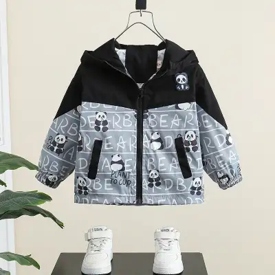 Boys' Coat Spring And Autumn Hooded Jacket