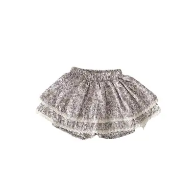 Baby Girl Cotton Twill Floral Shorts