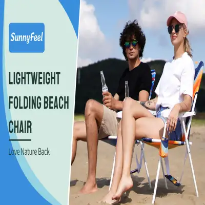 Tall Folding Beach Chair Lightweight, Portable High Sand Chair For Adults Heavy Duty 300 LBS With Cup Holders, Foldable Camping Lawn Chairs For Camping, Outdooring, Traveling, Picnic Concert,Sports