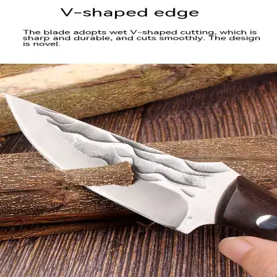 Outdoor Multi-functional Red Color Wooden Handle Knife