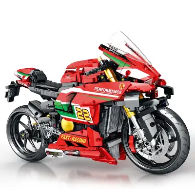 Building Blocks Motorcycle Ornaments Motorcycle Assembled Model Educational Toys