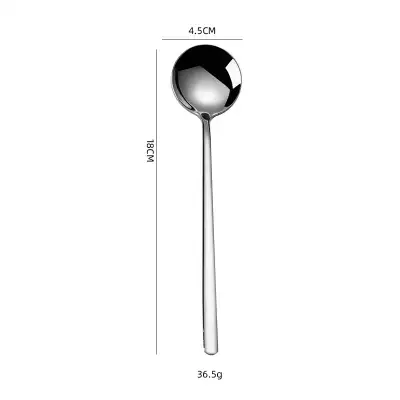 304 Stainless Steel Household Golden Round Head Spoon Creative