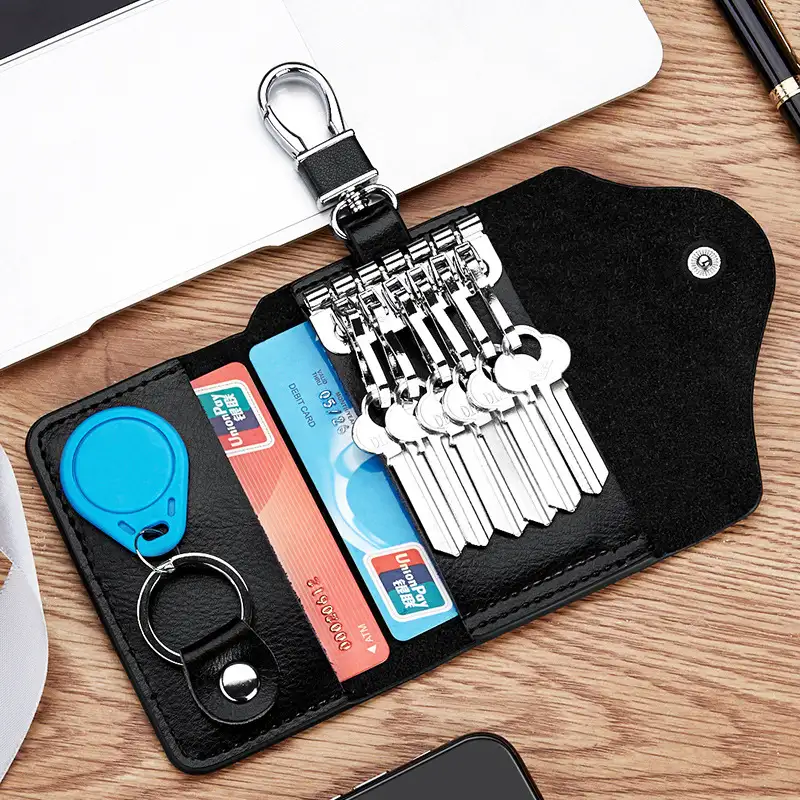 Men's Multi-functional High-grade Genuine Leather Keychain Card Holder Large Capacity Storage Fantastic