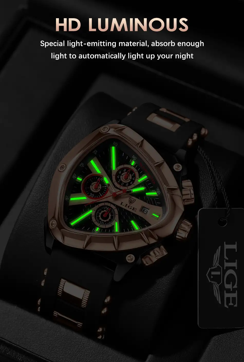 Polygon Men's Multi-waterproof Luminous Calendar Watch