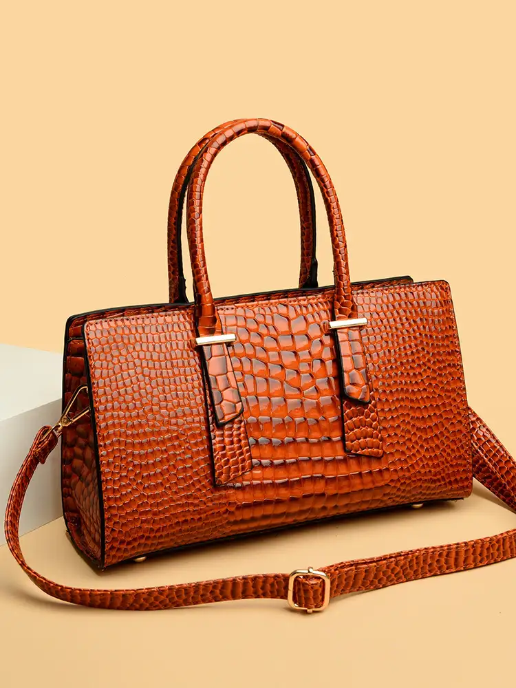 Women's Fashion Retro Crocodile Pattern All-match Shoulder Messenger Bag