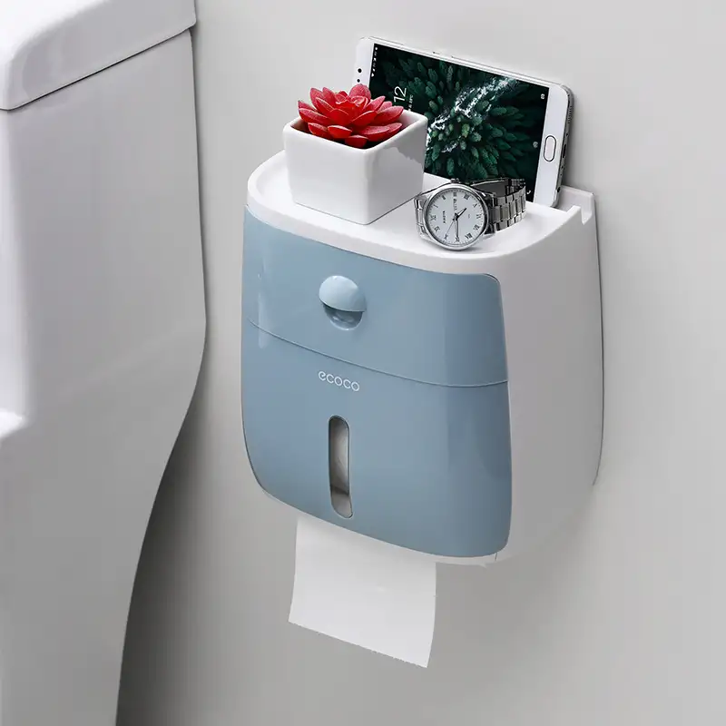 Double-layer Tissue Box Storage Rack For Toilet And Toilet Paper Box