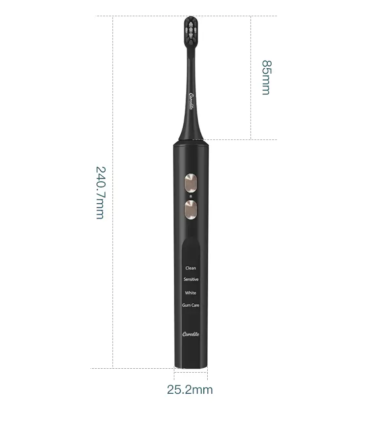 Caredite Newest Travel Electronic Toothbrush With Ultraviolet Disinfection Function Case Suit, 4 Cleaning Modes With 3 Power Model, 45 Days Long Lasting Battery Life