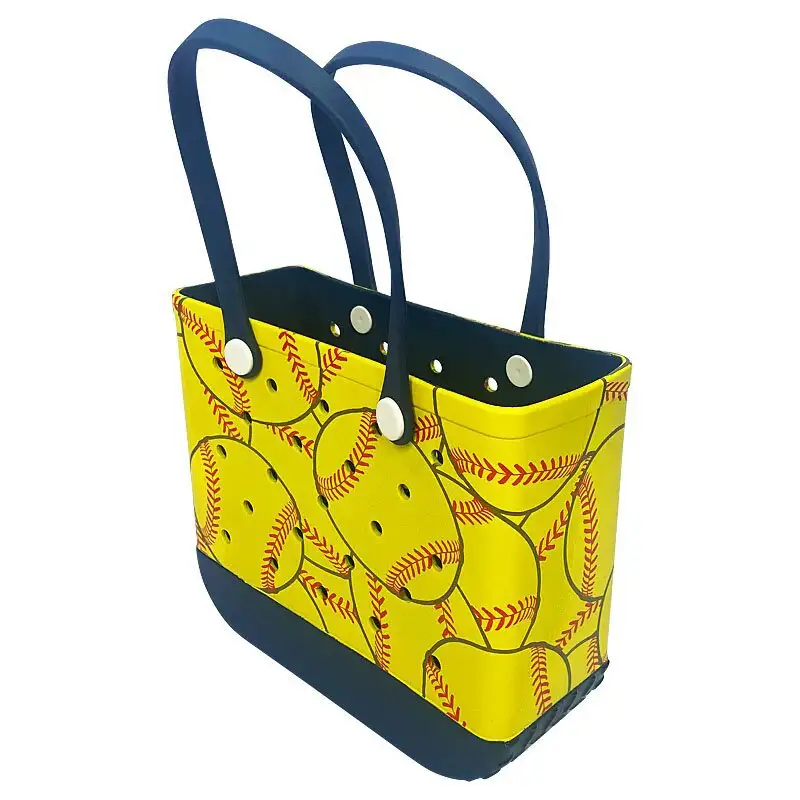 Beach Bag Portable Printing Waterproof Washable Rubber Beach Handbag