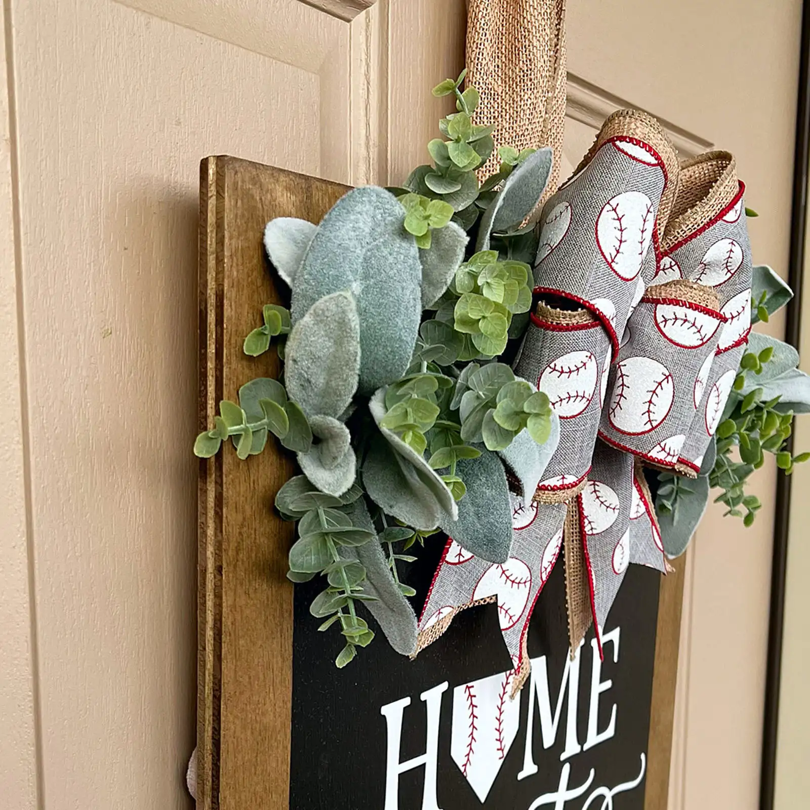 Front Door Decoration Baseball Summer Garland