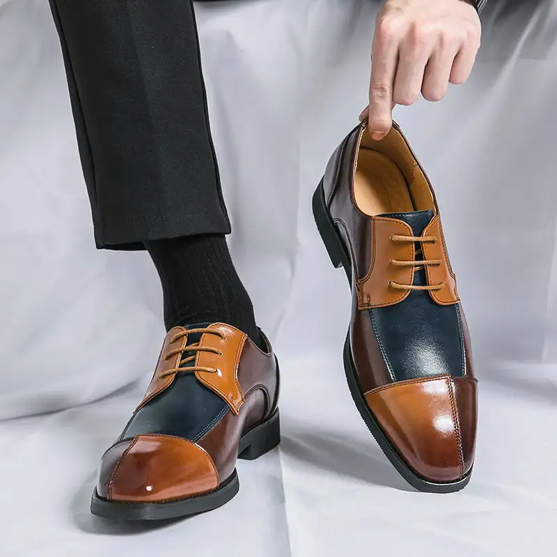 Business Formal Wear Casual Square Toe Large Size Leather Shoes