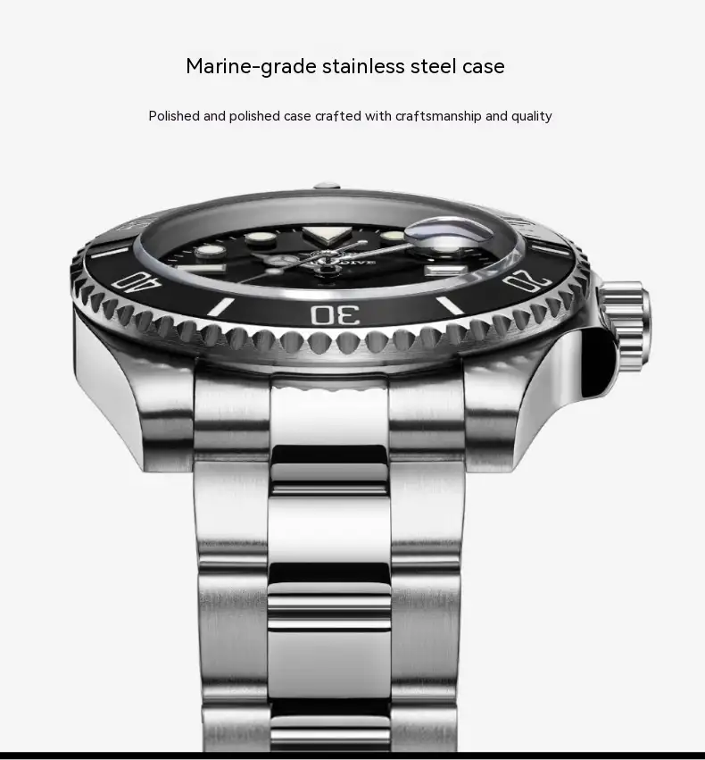 Waterproof Men's Luminous Stainless Steel Quartz Watch