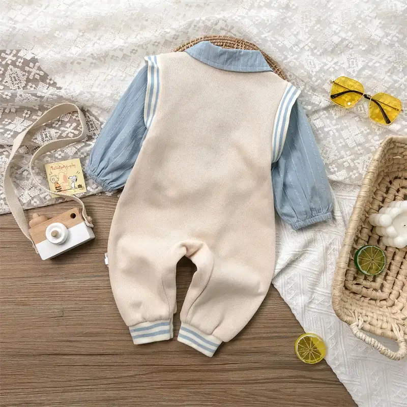 Autumn Baby One Month Old Jumpsuit Baby Boy Korean Style Long Sleeve