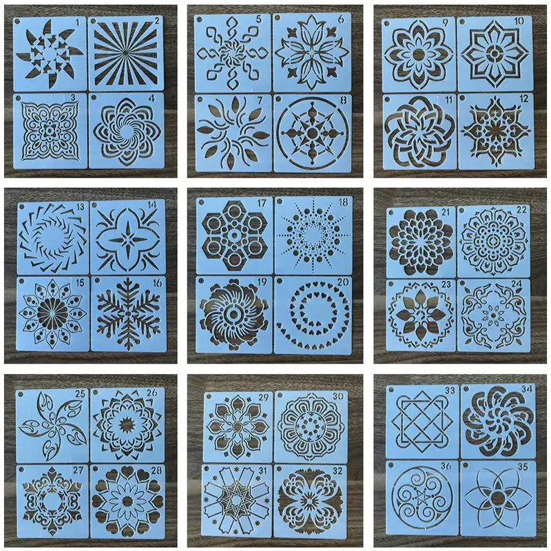 Mandala Painting Template 36 Auxiliary Wall Painting Spray Painting DIY Hollow Template