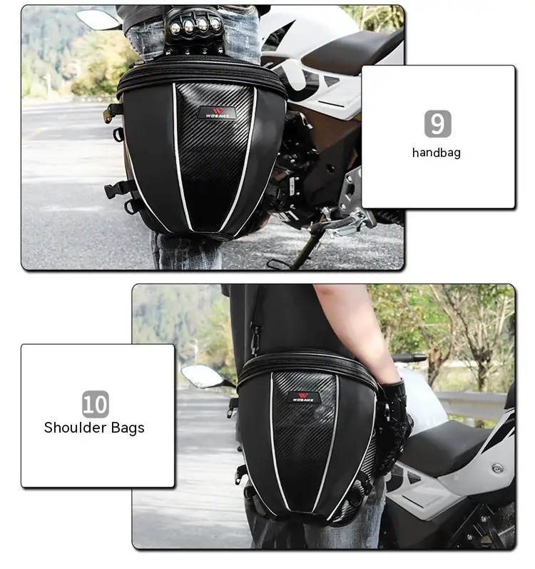 Motorcycle Fuel Tank Rear Seat Tail Side Microfiber Leather Multifunctional Waterproof Crossbody Bag