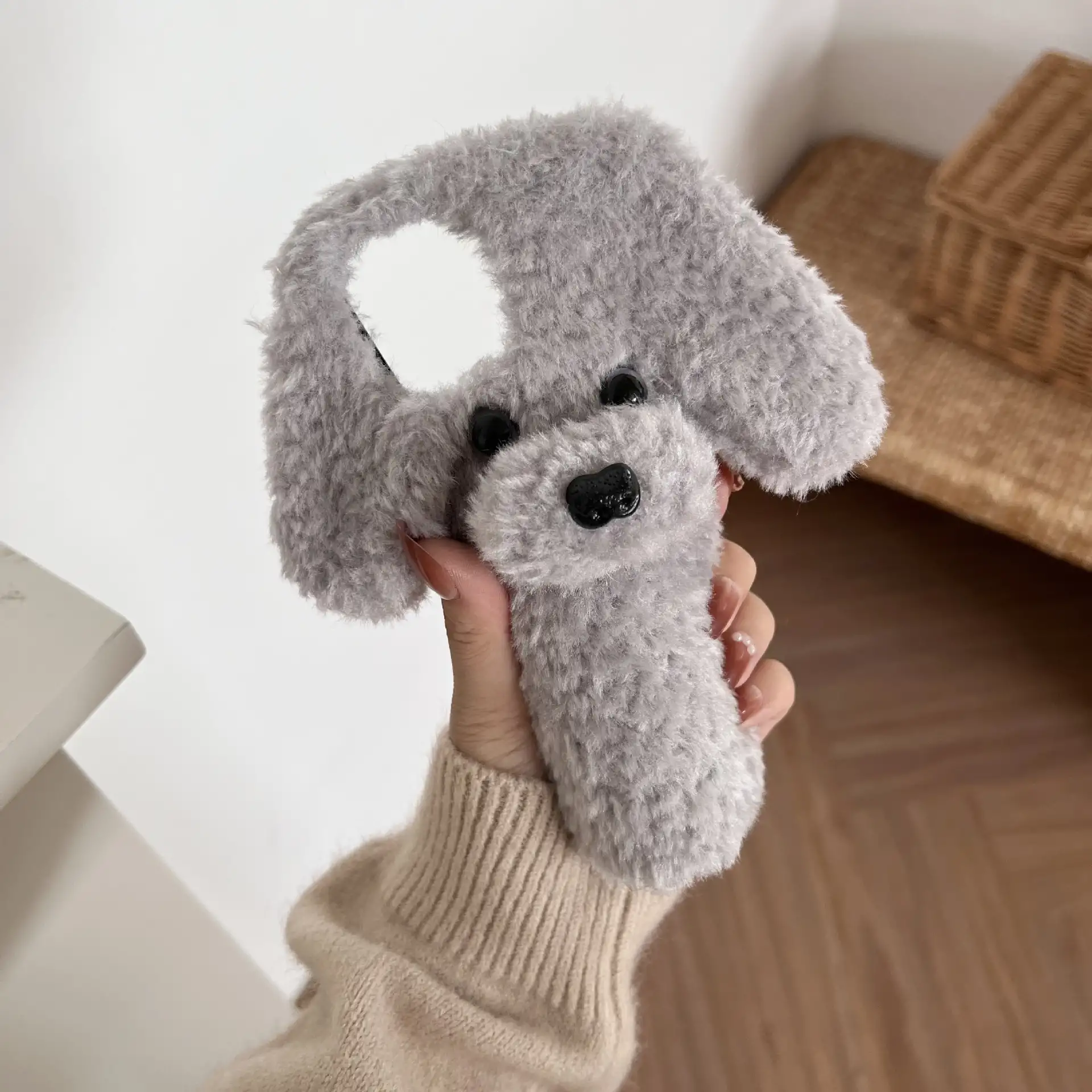 Creative Fashion Poodle Plush Phone Case