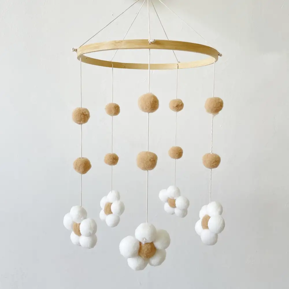 Ins Fur Ball Flower Wind Chimes Bed Bell