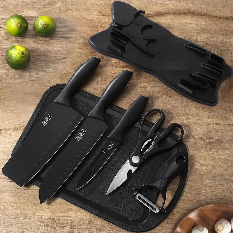 Black Steel Kitchen Knife Combination